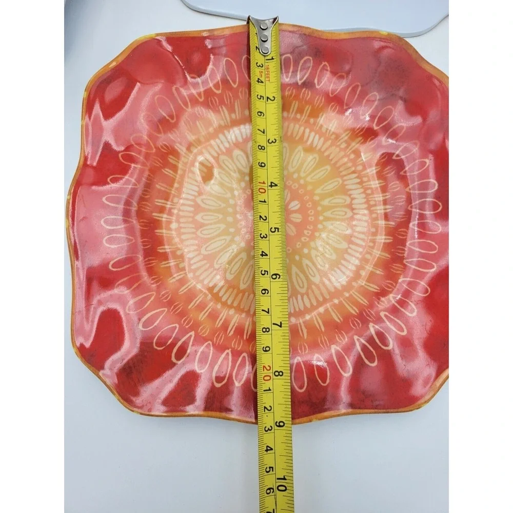 Cynthia Coulter‎ Melamine Dinnerware Set 11pc Orange Yellow Plates Bowls Outdoor